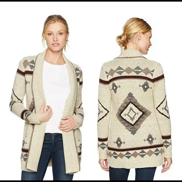 Lucky Brand Sweaters - Lucky Brand Open Front Aztec Fireside Cardigan Sweater